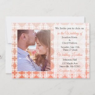 Convites de casamento de Fotografias Coral Damask