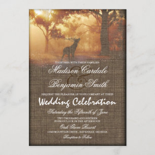 Convites de casamento de Impressão da Rustic Elk W