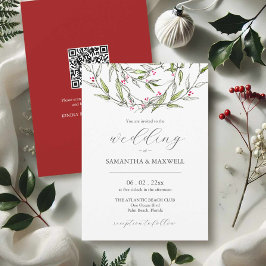 Convites de Casamento de Inverno com Código QR