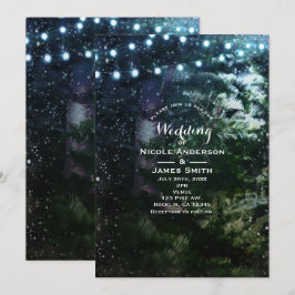 Convites de Casamento de Inverno com Pinheiro e Lu