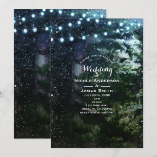 Convites de Casamento de Inverno com Pinheiro e Lu