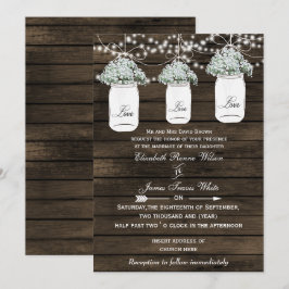 Convites de casamento de jarro de barnwood