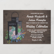 Convites De Casamento De Lanterna De Madeira Russa