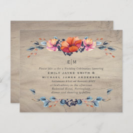 Convites de casamento de Laranja Russo de Woodland