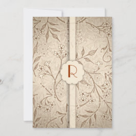 convites de casamento de luxo floral monograma clá