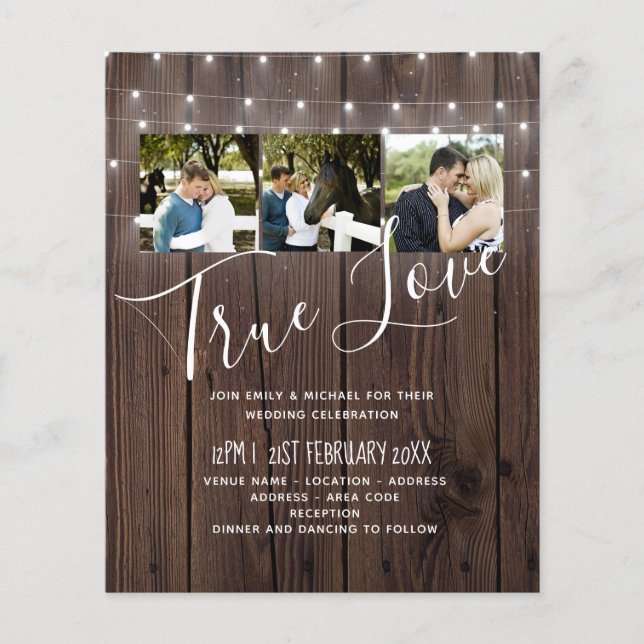 CONVITES DE CASAMENTO de Luzes Russas de Woodland  (Frente)