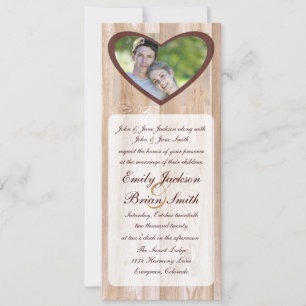 convites de casamento de madeira rústica com inser