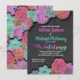 Convites De Casamento De Mandala De Fiesta Floral