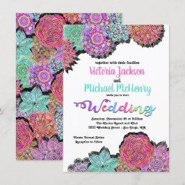 Convites De Casamento De Mandala De Fiesta Floral
