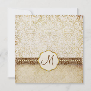 CONVITES DE CASAMENTO DE MONOGRAMA DE LACE BRANCO 