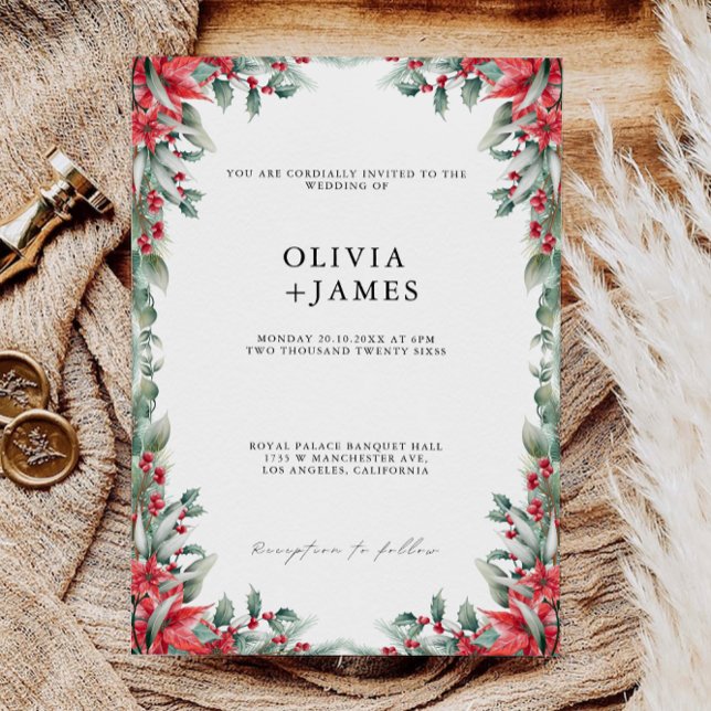 Convites de casamento de Natal (Christmas Wedding Invites Template)
