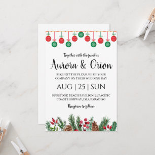 convites de casamento de natal com tipografia eleg