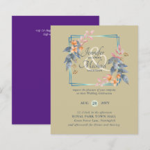 Convites de Casamento de Outono com Folhas de Jard