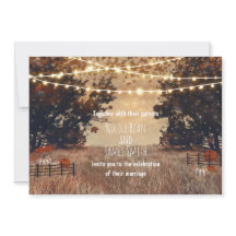 Convites de Casamento de Outono em Campo Rústico n