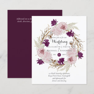 Convites de casamento de Pavimentos de Plum Orçam