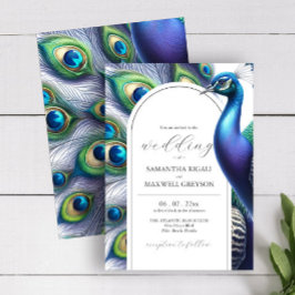 Convites De Casamento De Peacock Por Aquarela