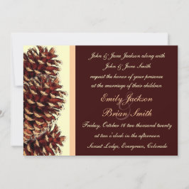 Convites de casamento de pinho-de-pêssego-marrom