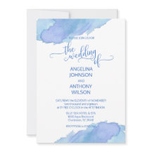 Convites De Casamento De Púrpura De Teal Azul De A