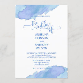 Convites De Casamento De Púrpura De Teal Azul De A