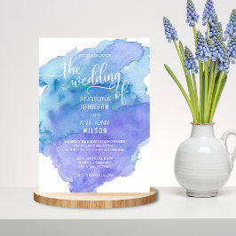 Convites De Casamento De Púrpura De Teal Azul De A