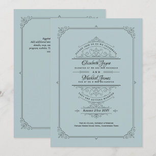 Convites de Casamento de Regência Azul-ovo de Pat