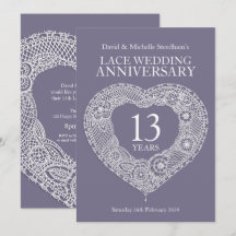 Convites de casamento de renda coração 13 anos