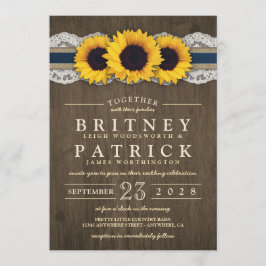 Convites De Casamento De Ruptura De Girassol Rústi