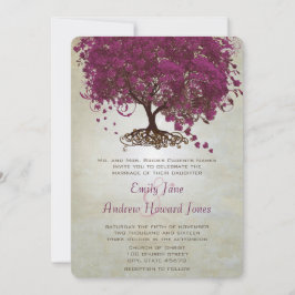 Convites de casamento de Sangria Dark Heart Leaf T