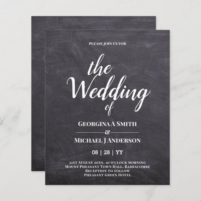 Convites de Casamento de TYPOGRAPHY de NEGÓCIOS Mi (Frente/Verso)