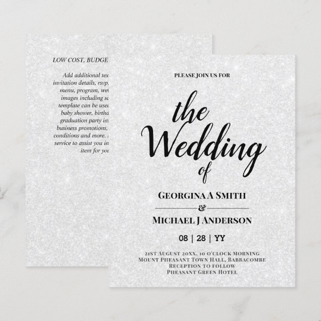 Convites de Casamento de TYPOGRAPHY de NEGÓCIOS Mi (Frente/Verso)