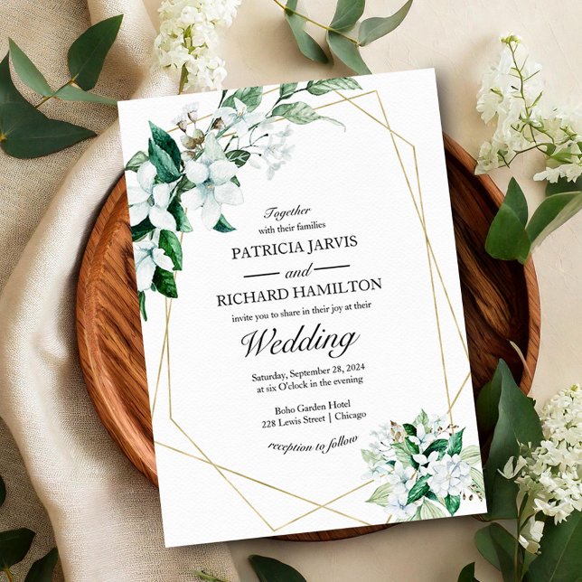 Convites de Casamento de Vegetação Geométrica Aces (Criador carregado)