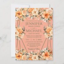 Convites de Casamento de Verão Primavera Rosas Pês