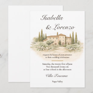 Convites de Casamento de Villa Toscana Italiana Ro