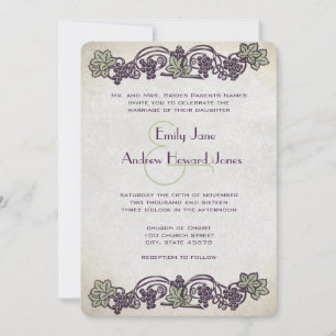 Convites de Casamento de Vinícola Vintage Art Nouv