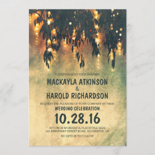 convites de casamento de vintage rustic willow