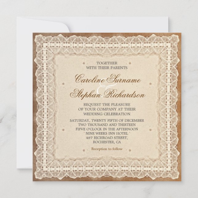 convites de casamento de vintage vestidos (Frente)