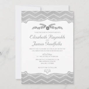 Convites De Casamento De Zigzag Preto E Branco