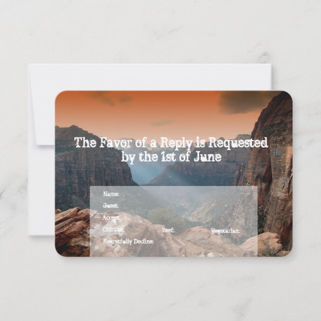 Convites de Casamento do Cânion de Sião Sudoeste (Frente)