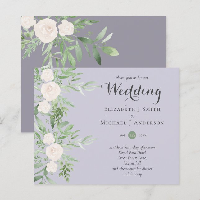 Convites de casamento do ORÇAMENTO FLORÍFICO da LA (Frente/Verso)
