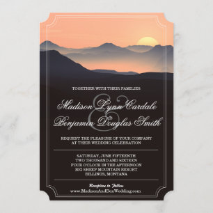 Convites de casamento do por do sol da noite da