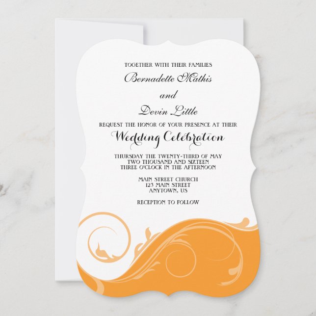 Convites de casamento do suporte de espiral flexív (Frente)