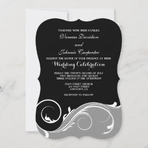 Convites de casamento do suporte para espiral pret