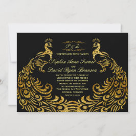 Convites de Casamento | Dourado Pavão Negro