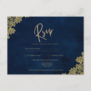 Convites de casamento Dourados de Marinho de renda