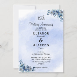 Convites de Casamento e Aniversário Florais Azul C