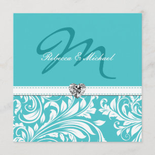 Convites de casamento Elegante de Monograma de Tea