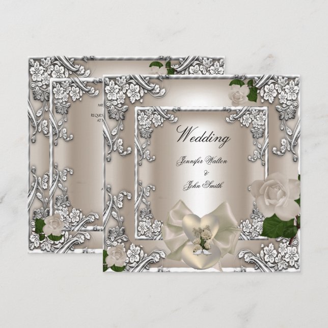Convites de Casamento Elegantes (Frente/Verso)