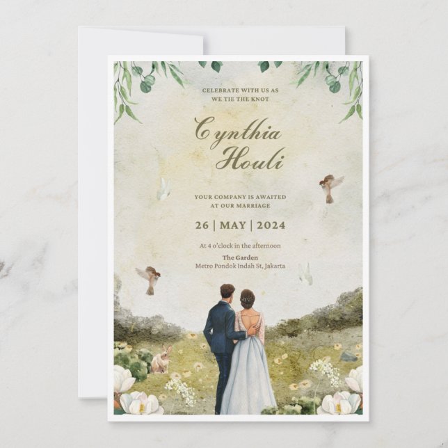 Convites de Casamento 💍 – Elegantes  (Frente)