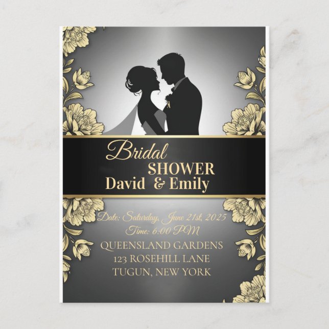 Convites de Casamento Elegantes – Amor Atemporal e (Frente)