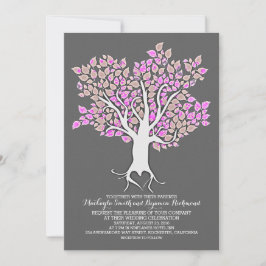 Convites de casamento elegantes de árvore roxa